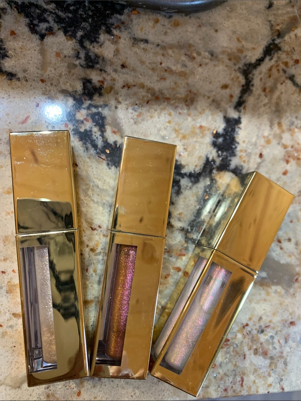 Scott Barnes Gold-Case Iridescent Lip Gloss- Shimmer Pink & Rose